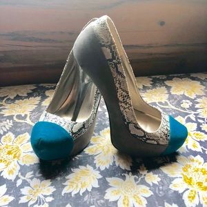 Just fabulous snakeskin platform stilettos